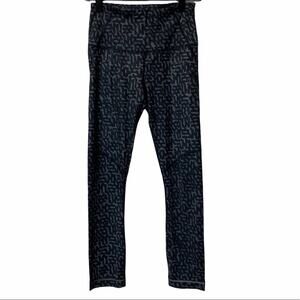 Lululemon Athletica Heathered Net Pop Black Grey Women Size 2 Leggings
